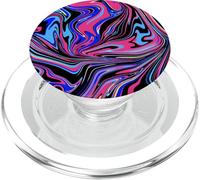 Outer Space Pink Blue Black Abstract Swirl Art Pattern PopSockets PopGrip for MagSafe