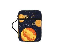 Outer Space Planet Bible Cover for Women Men Solar System Carrying Book Case Church Bag Bible Protective with Handle and Zippered Pocket