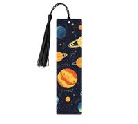 Outer Space Planet Bookmark Solar System Wooden Bookmark with Tassel Book Mark for Women Men Reading Page Markers Gifts for Book Lovers