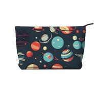 Outer Space Planet Corduroy Makeup Bag Travel Cosmetic Bag Organizer Toiletry Bag