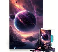 Outer Space Planet Jigsaw Puzzles 1000 Pieces for Adults Focus Brain Toy Home Leisure Tight Edge Santa Wish Gift (38x52cm)
