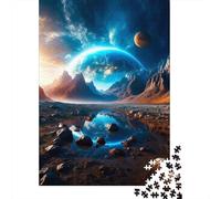 Outer Space Planet Landscape 1000 Piece Jigsaw Puzzle Paper for Adults Mysterious Universe Scenery Puzzle Game for Family Relaxation Focus Home Decor Gift 38x26cm/1000pcs