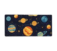 Outer Space Planet Mouse Mat Solar System Gaming Mouse Pad with Stitched Edges Non-Slip Large Desk Mat for PC Laptop Office Home Gamer 900x400x3mm Keyboard Mousepad