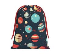 Outer Space Planet Print Gift Drawstring Bag Holiday Party Favors Birthday Daily Storage Office Home Decor