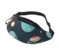 Outer Space Planet Print Men and Women Waist Bag Lightweight Pack for Travel Shopping and Outdoor Events