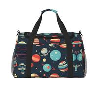Outer Space Planet print Overnight Bags for Women and Men Shoulder Bag Carry On Bag for Traveling Travel Essentials, Black, One Size