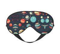 Outer Space Planet Print Soft Eye Mask – Comfortable Sleep, Blocks Light, Full Eye Coverage, Ideal for Travel, Meditation