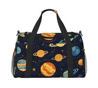Outer Space Planet Travel Duffle Bag Solar System Gym Overnight Weekender Bag for Men Women Lightweight Carry On Luggage for Workout Holiday
