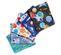 Outer Space, Planets, Aliens, Rockets, Sports, Football, Cars Material - Fat Quarter Bundle - Fabric (Space Explorers)