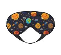 Outer Space Planets and Star Sleeping Eye Mask Stars and Comets Eye Mask for Sleeping Soft Comfort Eye Shade Blackout Eye Cover for Deep Rest Travel Nap Meditation