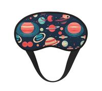 Outer Space Planets Print Blackout Sleep Mask - Side Sleeper Eye Cover, Soft Comfort, Perfect for Travel, Meditation