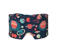 Outer Space Planets Print Sleep Eye and Ear Muffs Mask - Adjustable Yoga Travel Headband, Keep Warm Shading Comfortable Aid