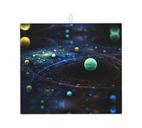 Outer Space Planets Printed Kitchen countertop Absorbent mat Drain mat Compatible with Various countertops