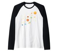 Outer Space Planets Solar Science System Astronomy Raglan Baseball Tee