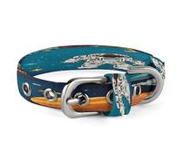 Outer Space Rocket Astronaut Cat Collar,Personalized Breakaway Kitten Collars with Breakaway Safety Release Buckle,Ultra Soft Elastic Adjustable Band Dog Collar for Small Medium Dog Cat