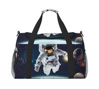 Outer Space Rocket Astronaut Cosmic Planet System Waterproof Weekender Bags Duffel Bag Large Carry On Hand Luggage Bags Foldable Tote Bag for Travel Sports Gym Dance