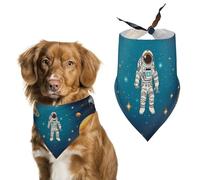 Outer Space Rocket Astronaut Dog Bandana, Soft Breathable Pet Scarf, Personalized Dog Bib Kerchief for Small Medium Large Dogs Cats, Exquisite Pet Neckerchief for Daily Wear, Travel, Party