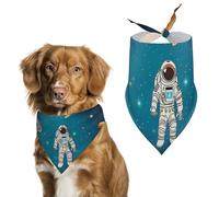 Outer Space Rocket Astronaut Dog Bandana Triangle Dog Scarf Washable Polyester Dog Bibs Cute Pet Bandana for Medium Large Dogs Puppy and Cats