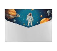Outer Space Rocket Astronaut Folder Expanding File Organizer with 6 Pockets Accordion File Portable Document Paper Bill Receipt Organizer Home College Office Supplies Letter Size
