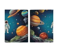 Outer Space Rocket Astronaut Printed Passport Cover Case Passport Holder For Travel Passport Cards Protector Travel Covers Wallet Case RFID Blocking Leather Card Case for Women Men, Outer Space Rocket