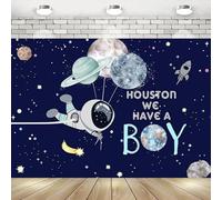 Outer Space Rocket Astronaut Theme Babyshower Night Sky Photography Backdrop Happy Birthday Party Background Print Wall Decorations Backdrop Party Background Decor