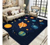 Outer Space Rug - Planet Solar System Small Rugs for Bedroom 60x90, Kids Nursery Floor Mat Soft Washable Non Slip Indoor Mats