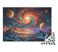 Outer Space Senior Puzzles 1000 Piece Recycled Swirl Planet Jigsaw Puzzles Puzzle Game Props Family Gaming Time Educational Game Challenge Gift 52x38cm/1000pcs