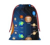 Outer Space Solar System Print Drawstring Gift Bag Durable And Versatile, Perfect For Festive Occasions