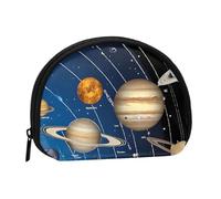 Outer Space Solar System -Print Portable Coin Pouch - Zippered Wallet for Cash, Keys & Cards, Compact Travel & Everyday Carry Organiser for Men and Women.