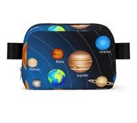 Outer Space Solar System Print Square Bumbag Fanny Pack for Men Women Adjustable Belt Bag Waterproof Cross Body Bag Chest Bag