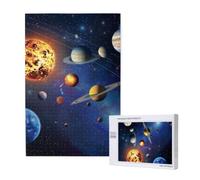 Outer Space Solar System Printed 1000 Piece Jigsaw Puzzle for Adults, Cut Brain Teaser Game for Family Home Decor Gift(29.5x19.7 Inch)
