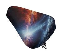 Outer Space Stars Bike Seat Cover Waterproof Oxford Fabric, Universal Adjustable Bicycle Saddle Cover with Drawstring Easy Install Protective Rain Dust Covers for Women Men