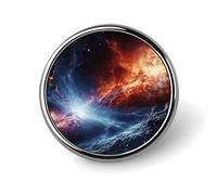 Outer Space Stars Round Badge for Men Women, Durable & Stylish Lapel Pins, Lightweight Metal Badges for Shirts, Jackets, Hats