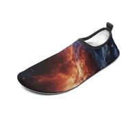 Outer Space Stars Water Shoes for Men Women, Lightweight Stretch Swim Shoes with Anti-Slip Rubber Sole, Quick-Dry Aqua Socks for Pool, Beach, Surfing, Style, 8 Women/8 Men