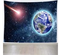 Outer Space Tapestry Wall Hanging Planet Extra Large Tapestry Fabric Wall Hangings Art 3D Print Tapestries for Bedroom Living Room Home Decor 230x230 cm a-8922