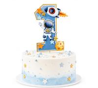 Outer Space Theme First Birthday Cake Topper, First Trip Around the Sun Birthday Party，1st Trip Around The Sun Cupcake Topper，Outer Space one year old Theme Birthday Cake Topper。
