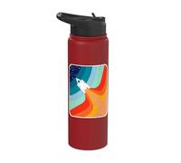 Outer Space Traveler Spaceman Retro Vintage Rocket Ship Stainless Steel Insulated Water Bottle