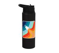 Outer Space Traveler Spaceman Retro Vintage Rocket Ship Stainless Steel Insulated Water Bottle