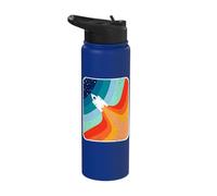 Outer Space Traveler Spaceman Retro Vintage Rocket Ship Stainless Steel Insulated Water Bottle