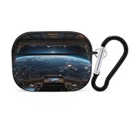 Outer Space Views from The Spaceship AirPod Pro Case, Anti Scratch Hard PC Cover with Keychain, AirPod Pro 2nd/1st Case Accessories for Women Men, Black-Style