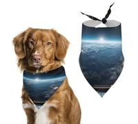Outer Space Views from The Spaceship Dog Bandanas for Feeding Grooming, Triangle Pet Bibs Washable Pets Scarf for Cats & Dogs