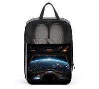 Outer Space Views from The Spaceship Shoe Bags Foldable Breathable Portable Shoe Puches Organizer Stylish Expandable Packing Travel Shoes Bags for Sneakers Gym Luggage Closet