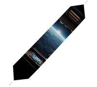 Outer Space Views from The Spaceship Table Runner for Dining Table, Short Plush Runners Washable & Durable Tablerunner Modern Home Decor for Wedding, Kitchen, Holiday 178*33cm