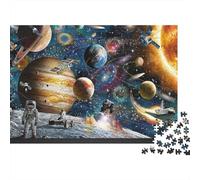 Outer Space Walk Jigsaw Puzzle for Adults 1000 Piece Jigsaw Puzzle Paper Material Planets Exploration Puzzle Game for Family Relaxation Home Decoration 52x38cm/1000pcs
