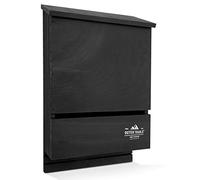 Outer Trails Bat House Outdoor Bat Habitat, Black All Natural Cedar Wood, 2 Chamber