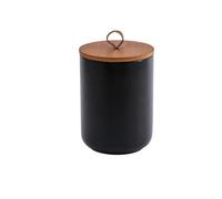 outer treasure Modern Ceramic Jar with Lid Sugar Bowl Coffee Canister Food Storage Jar for Coffee Beans,Sugar,Tea,Spices,ect. (Black 45.75oz/1300ml)