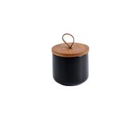 outer treasure Modern Ceramic Jar with Lid Sugar Bowl Coffee Canister Food Storage Jar for Coffee Beans,Sugar,Tea,Spices,ect. (Black 9.15oz/260ml)