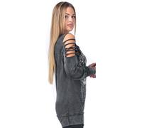 Outer Vision Women's Long-sleeved Top - Gill Sweatshirt dark grey M