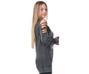 Outer Vision Women's Long-sleeved Top - Gill Sweatshirt dark grey S