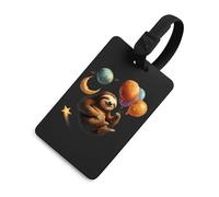 Outers-Spaces Sloth Luggage Tag for Suitcase Cute ID Tags Travel Baggage Identifier Labels Black-Style